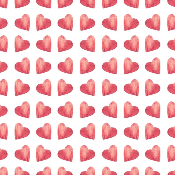 Беззмістовний Взірець Сердецями Тему Любові Яскравий Валентинів День Ручне Малювання — стокове фото
