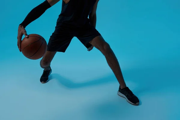 Cropped of player dribbling with basketball ball — Stock Fotó