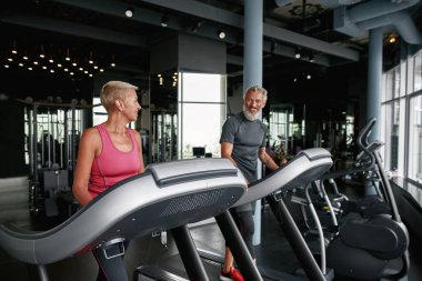 Stress relief activities for elderly sportive couple