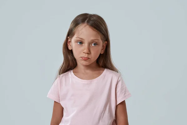 Partial image of offended little girl looking away — Stock Photo, Image