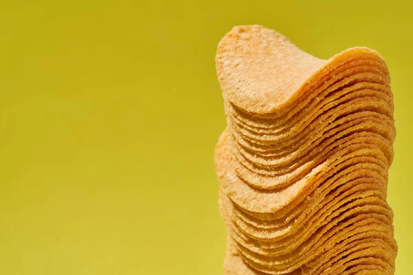 Cropped close up of stack of delicious chips — Stockfoto