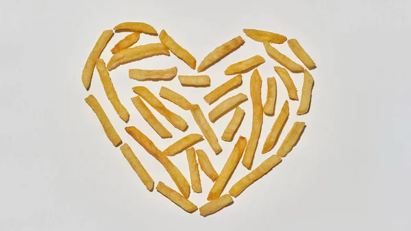 Pohled shora na hranolky v podobě srdce — Stock fotografie