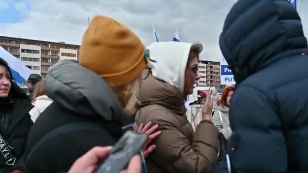 Prague République Tchèque Avril 2022 Manifestations Letn Prague Soutien Ukraine — Video