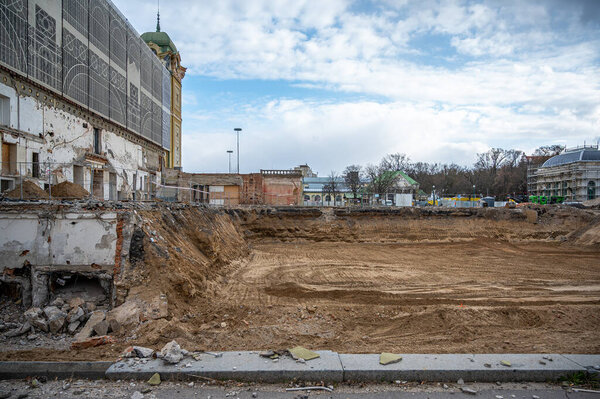 construction site with a large building