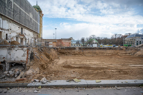 construction site with a large building