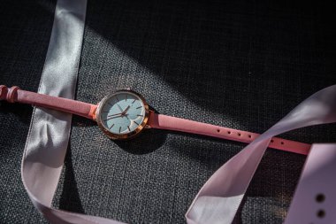 Pink analog watch as a gift