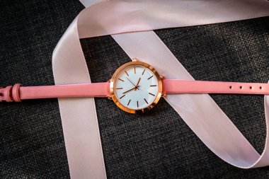 Pink analog watch as a gift