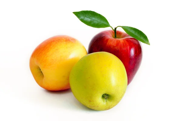 Varias manzanas aisladas sobre fondo blanco —  Fotos de Stock