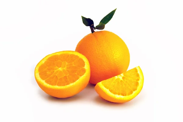 白色背景上的橘子 isoated — 图库照片