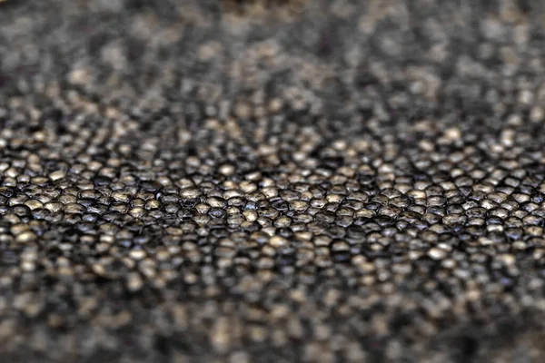 Fundo macro de cirurgião preto ou caviar beluga — Fotografia de Stock
