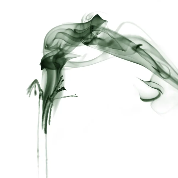 Zielona kształtów dymu — Zdjęcie stockowe