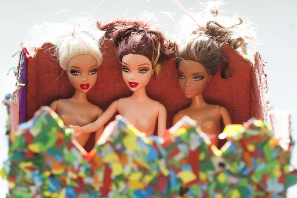 Barbie dolls in box — Stock Photo, Image