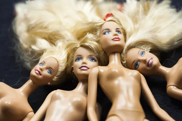 Barbie dolls on black — Stock Photo, Image