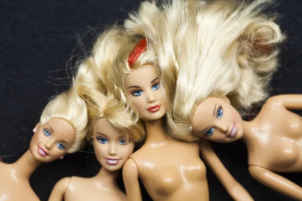 Barbie Dolls Black Background — Stock Photo, Image