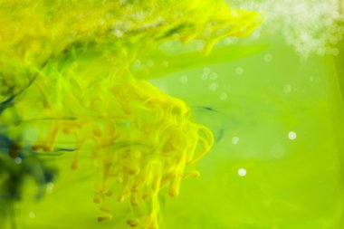 yağ, su ve mürekkep renkli kompozisyonu