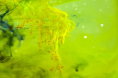 yağ, su ve mürekkep renkli kompozisyonu