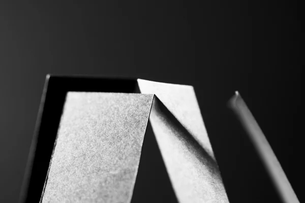 Siyah kağıt şekil ve gölgeler — Stok fotoğraf
