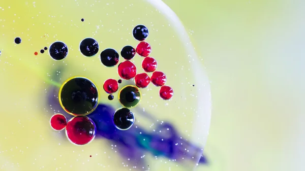 Colorful composition with oil, water and ink — Stock Photo, Image