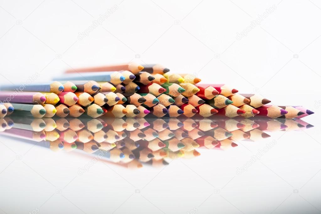 Group of sharp colored pencils