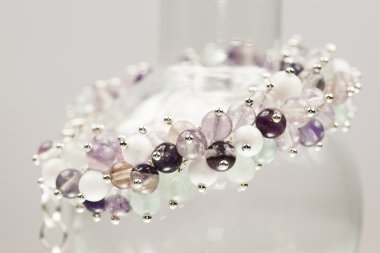 florit ve yeşim değerli taşlar gümüş bilezik