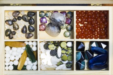 Gemstones in box clipart