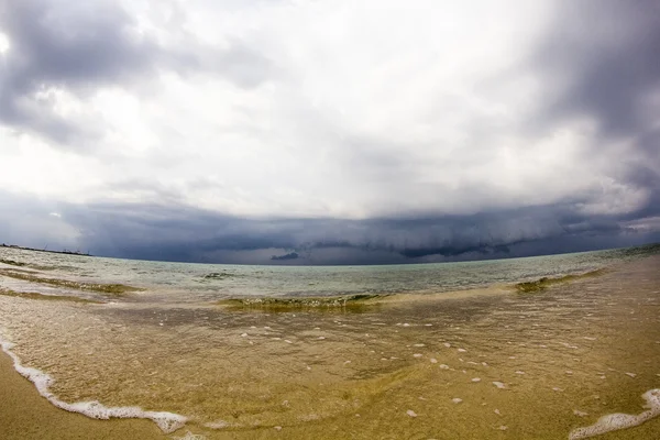 Aegean sea - water and rocks texture. Fish eye lens effect — Stock Photo, Image