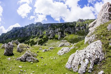 Romanya 'daki Güney Karpatlar' ın bir parçası olan Bucegi Dağları 'ndan manzara