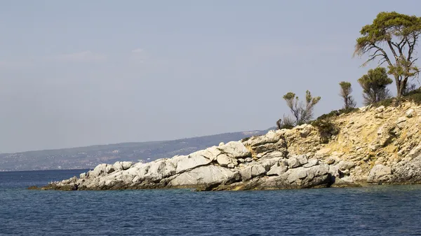 Podrobnosti z vody a skal - Egejské moře, Řecko — Stock fotografie