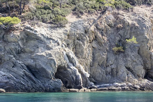 Detalhes de água e rochas - Mar Egeu, Grécia — Fotografia de Stock