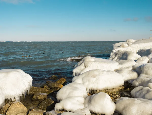 Côte de mer dans la glace — Photo