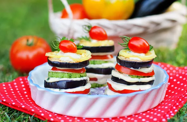 Tasty appetizer of grilled vegetables — Stock Photo, Image