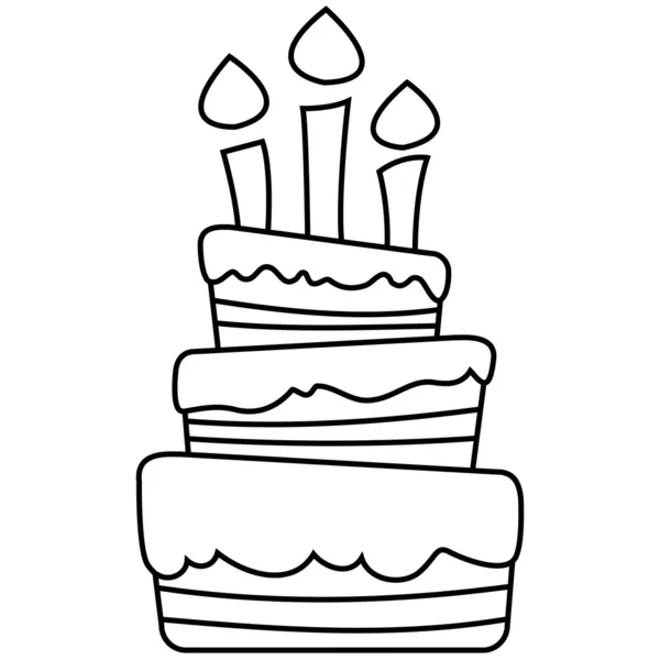 Ilustración vectorial de pastel de cumpleaños — Archivo Imágenes Vectoriales