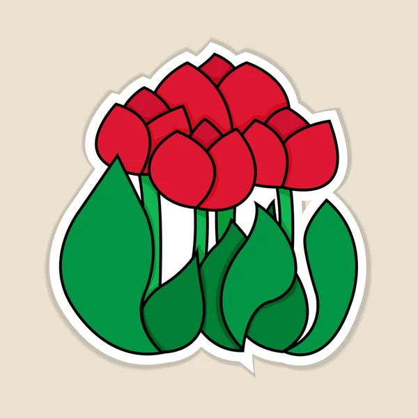Vectorillustratie van rode tulpen. — Stockvector