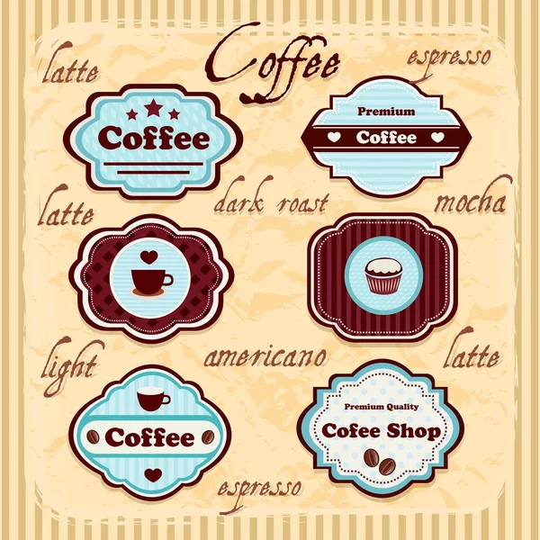 Etiquetas de vector de café — Vector de stock