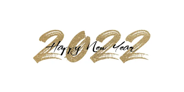 Happy New Year 2022 Wallpaper White Background Golden Sparkle — Stock Photo, Image