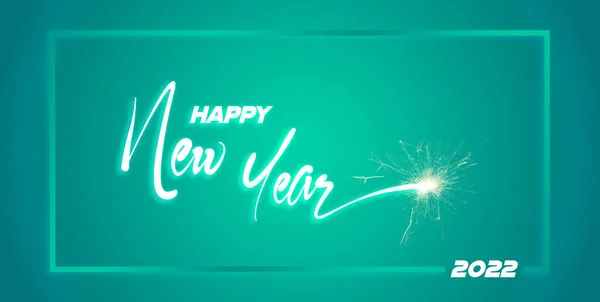 Happy New Year 2022 Wallpaper Green Background — Stock Photo, Image