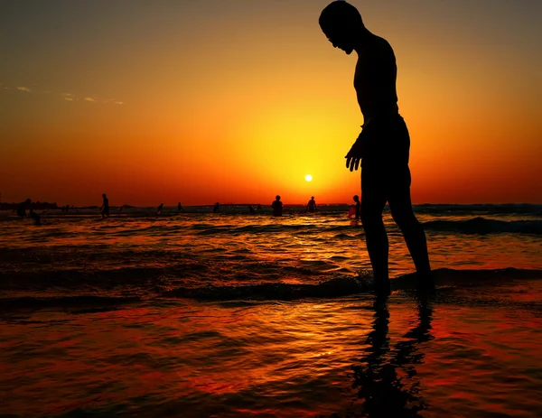 Silhouette in summer — Stock Photo, Image
