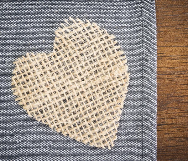 Çuval bezi yapılan kalp — Stok fotoğraf