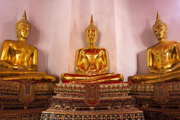 Tři sochy Buddhy — Stock fotografie