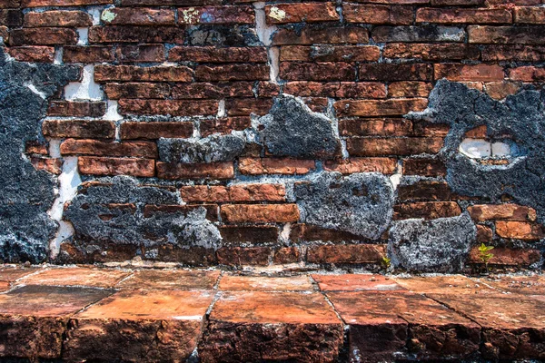 오래 된 붉은 벽돌 벽 패턴 질감의 배경 — 스톡 사진