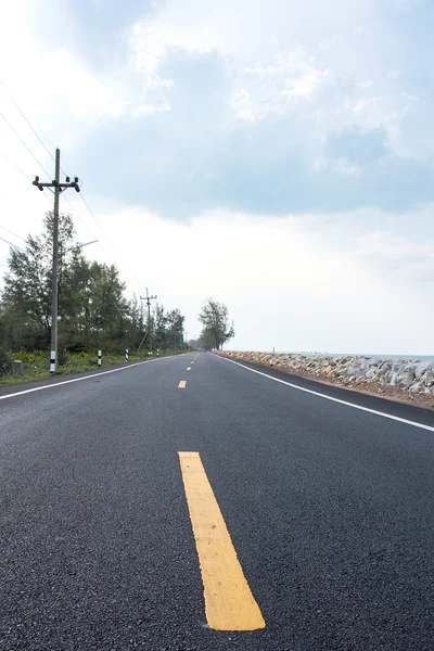 The road along the sea.