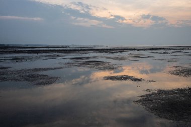 Sabah saatlerinde Tayland, Trang 'daki Koh Libong adasında gelgit sahili..