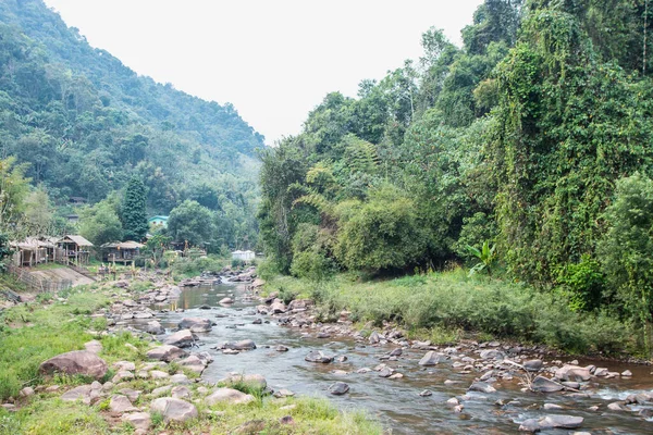 Landschaft Des Flusses Mang Dorf Ban Sapan Bezirk Boklua Provinz — Stockfoto