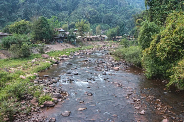 Landschaft Des Flusses Mang Dorf Ban Sapan Bezirk Boklua Provinz — Stockfoto