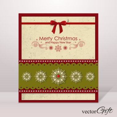 Vintage xmas kağıt tebrik kartı