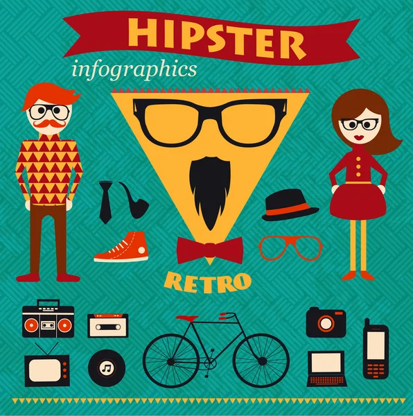 Infografías Hipster — Vector de stock