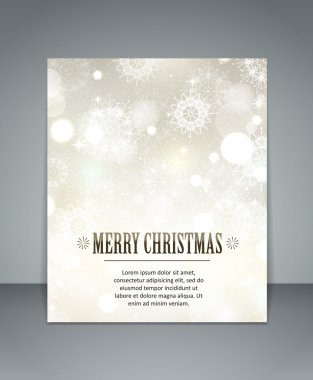 zarif gümüş kar taneleri ile Noel arka glimmered ve bokeh ışıklar bulanık