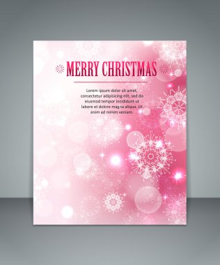 zarif pembe kar taneleri ile Noel arka glimmered ve bokeh ışıklar bulanık