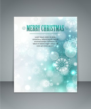 zarif mavi kar taneleri ile Noel arka glimmered ve bokeh ışıklar bulanık