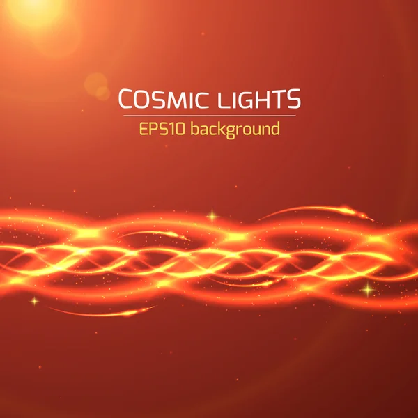 Abstract bright cosmic background with blurred light rays. Vector illustration — Stock Vector